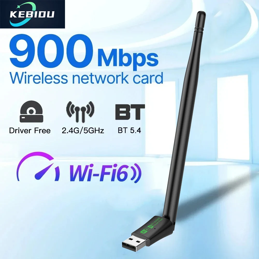 

AX900 WiFi6 USB Adapter Bluetooth 5.4 Dual Band 2.4G&5GHz 2 in 1 Dongle Wireless Network Wlan Receiver For Win10/11 Driver Free