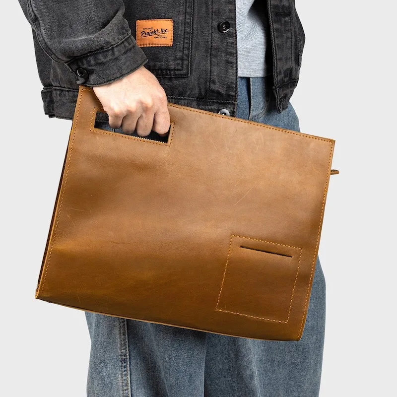 Borsa da ufficio da uomo valigetta con laptop da 11 pollici in tessuto impermeabile borsa a tracolla retrò in vera pelle borsa a tracolla