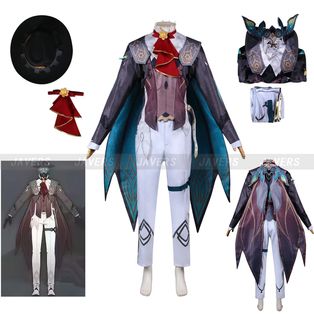 Game Honkai Star Rail Screwllum Cosplay Costume Mechanical Aristocrat Cloak Pants Uniforms Men Women Halloween Party Suit Outfit