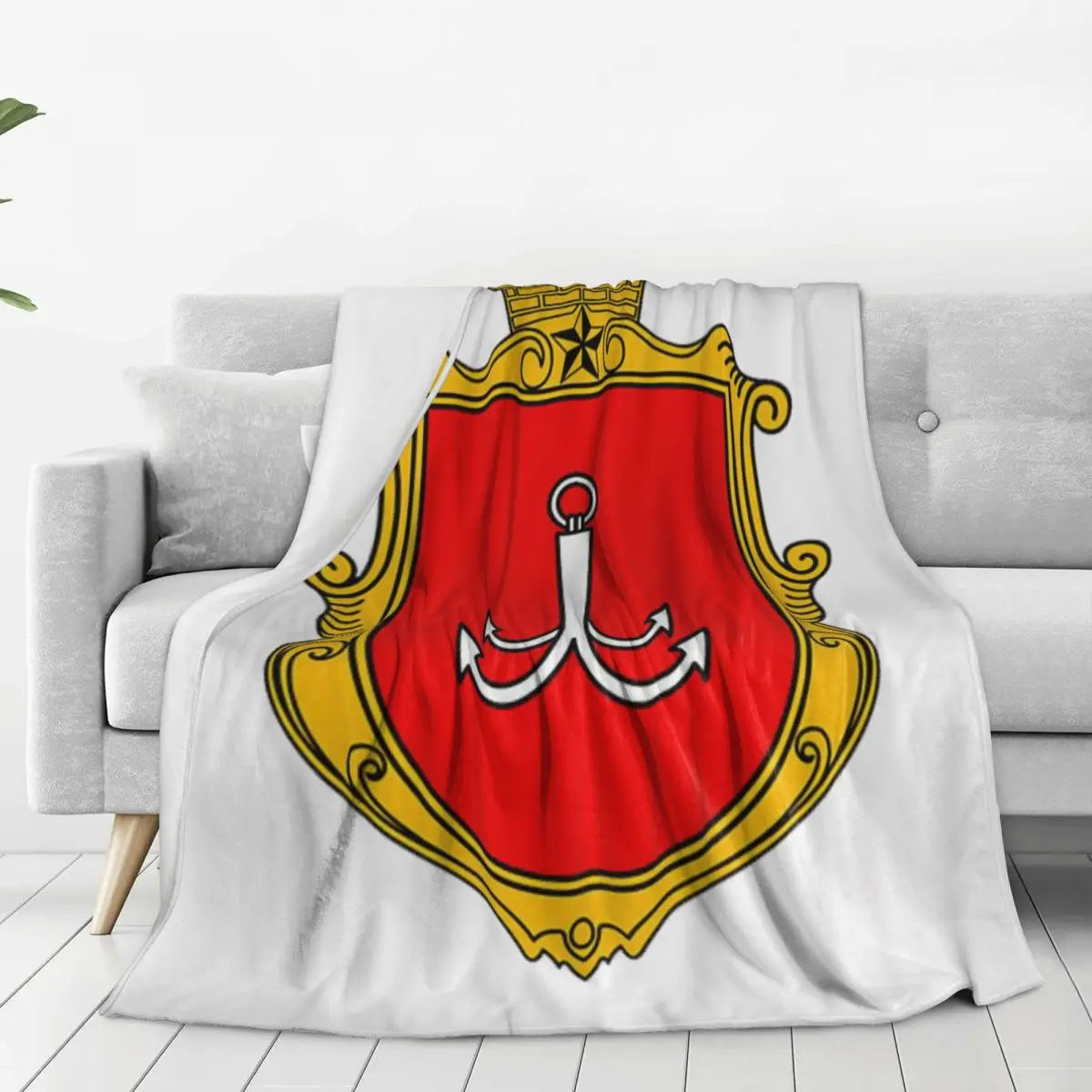 Coat Of Arms Of Odessa, Ukraine Blankets Fleece Portable Sofa Throw Blankets For Home Bedroom Office Throws Bedspread Quilt