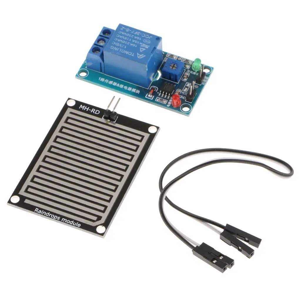 Raindrop Controller Module Rain Sensor Adjustable Sensitivity Relay Switch for Meteorological Applications