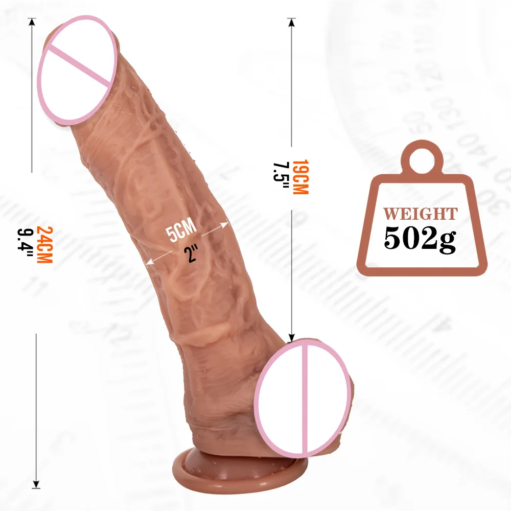 HOWOSEX Huge Dildo 14.17Inch XXL Realistic Penis Soft Sexy Female Masturbato Double-layer Silicone Suction Cup Dildos for Women