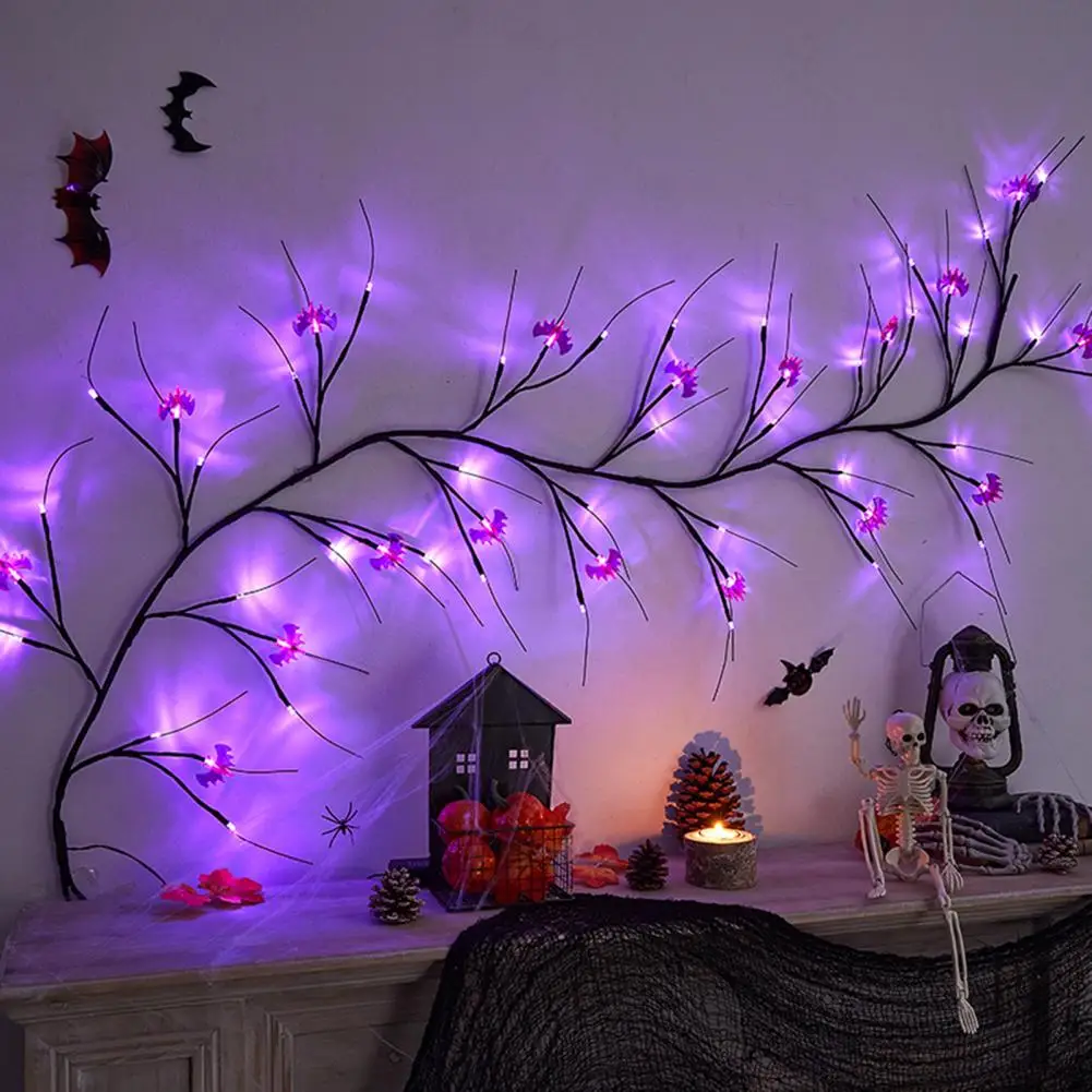 Halloween Decoration Halloween Lamp Battery Operated Waterproof Halloween Willow Vine Twig Led Lamp with Multiple Modes