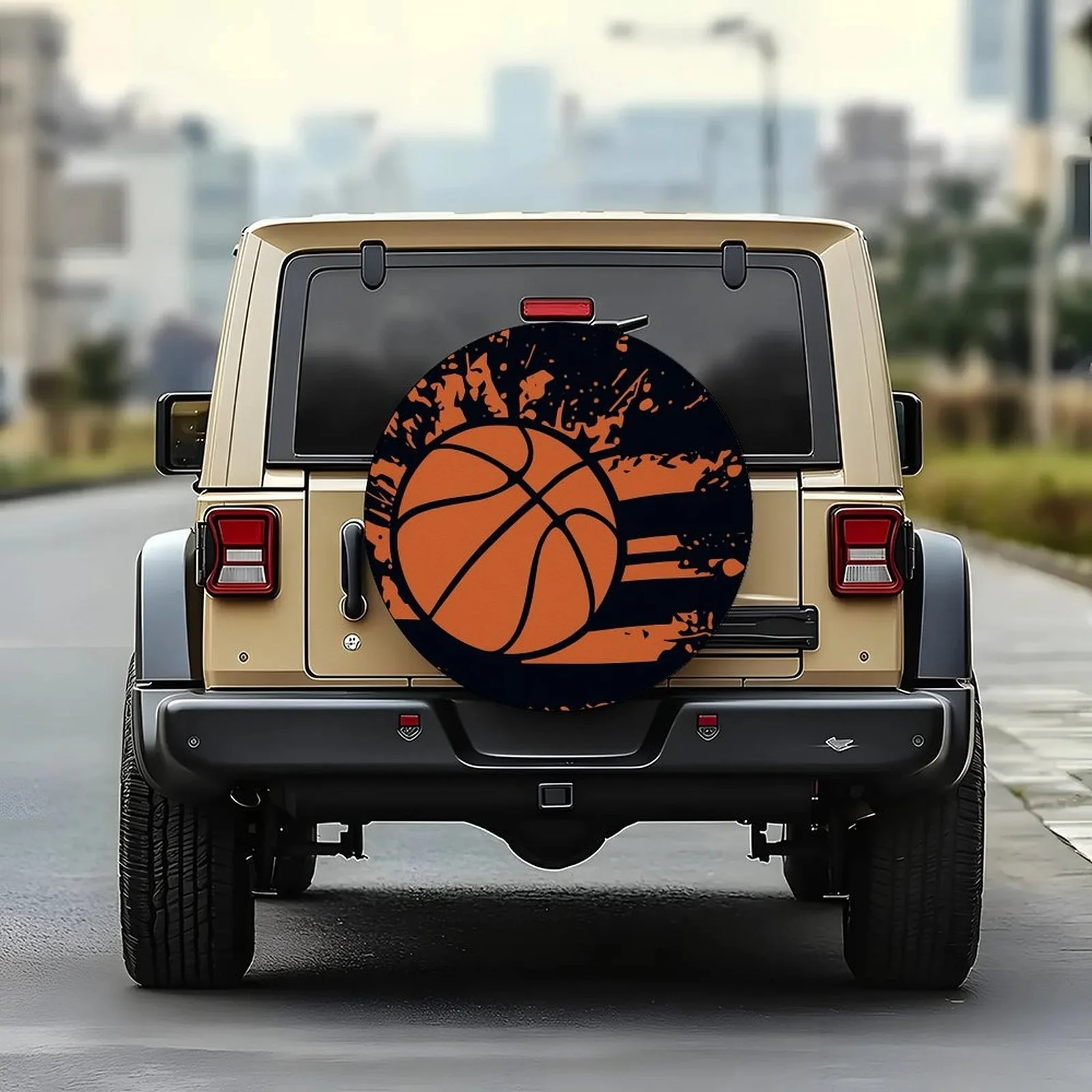 Basketball Splash Tire Cover Durable Polyester Wheel Protector For SUVs Trucks