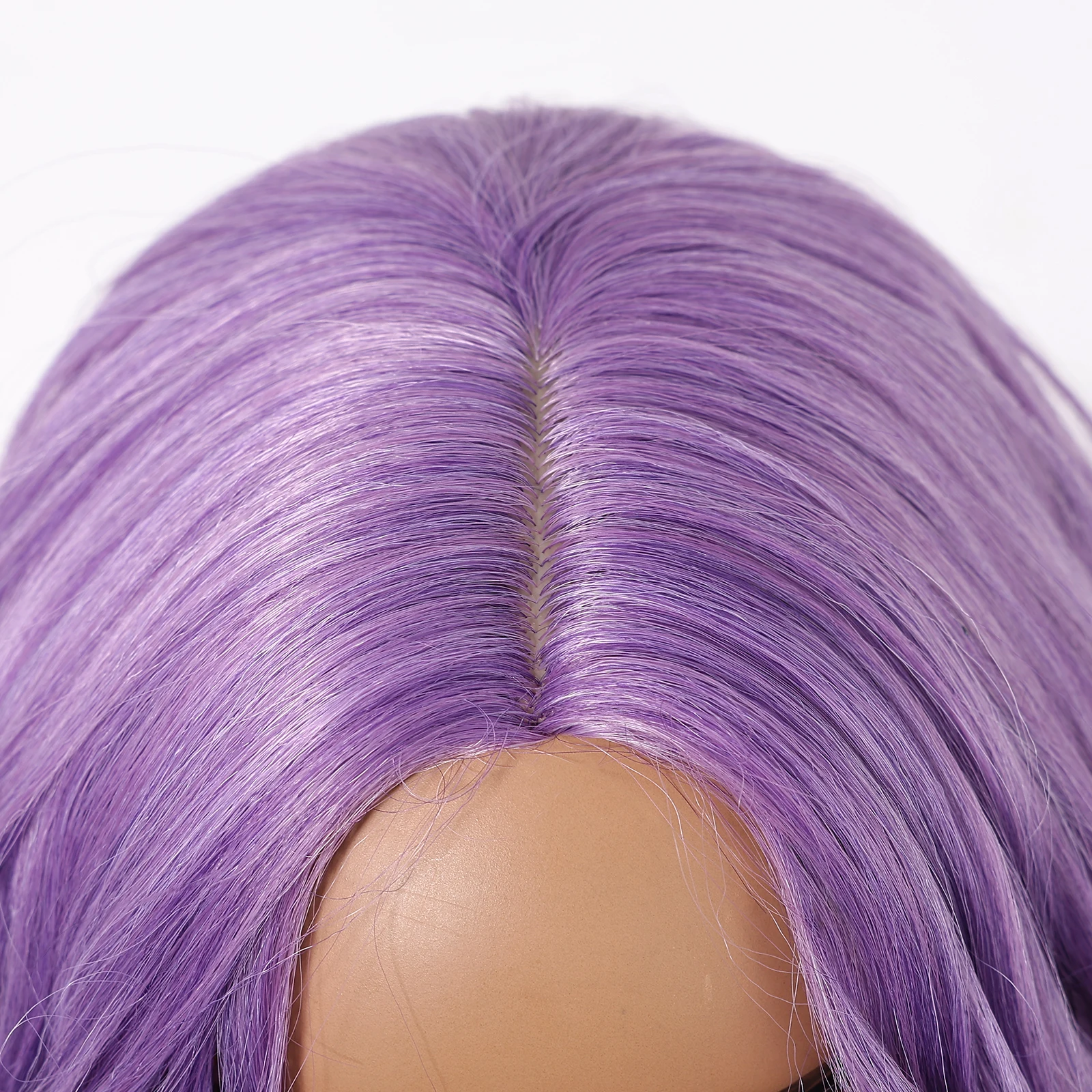 Long Curly Purple Wig Deep Wavy Purple Wig For Fashion Women T-part No Bangs Synthetic Wig Party Cosplay Christmas Use 26 Inch