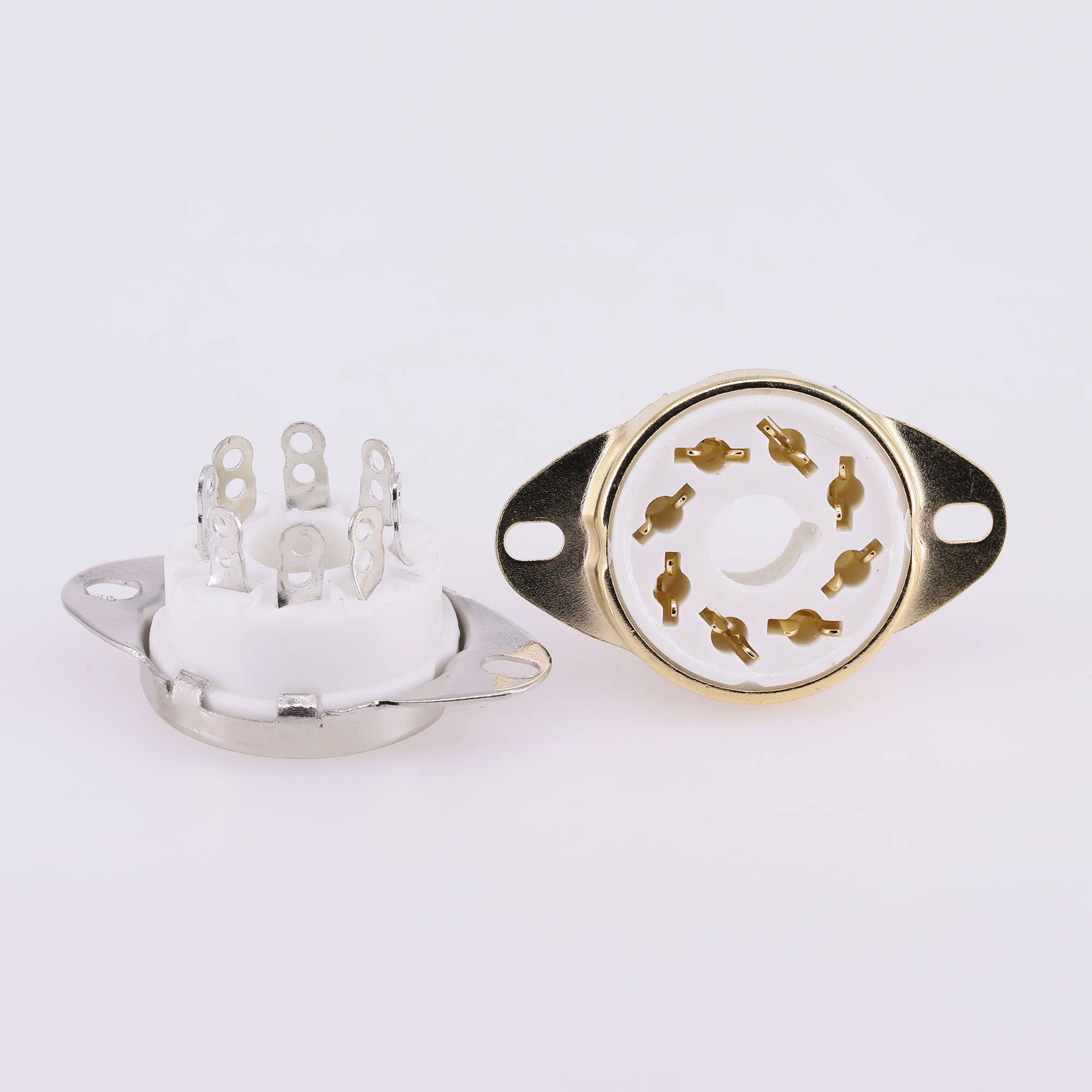 5PCS 8PIN Tube Socket Ceramic Valve Base Chassis Mount For 6SN7 EL34 6CA7 6L6 6V6 6SL7  6550 Tube Amplifier Audio