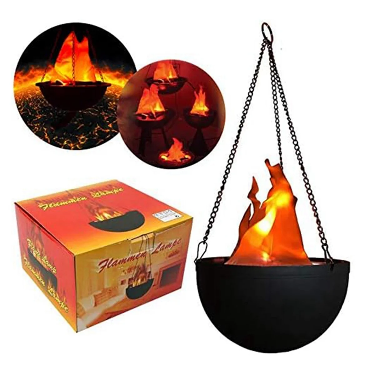 3D Fake-Fire Light, Hanging LED Flame Light, Artificial LED Silk Flame Stage Effect Light Realistic Campfire Lamp Prop