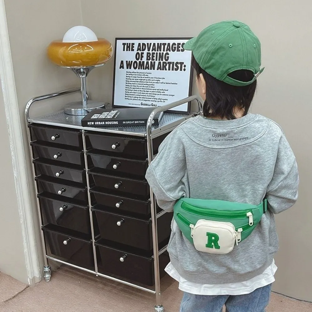 Marsupio per bambini con lettera All-match Borsa a tracolla per bambini creativa sportiva Borsa da petto per bambini leggera in stile coreano per ragazze