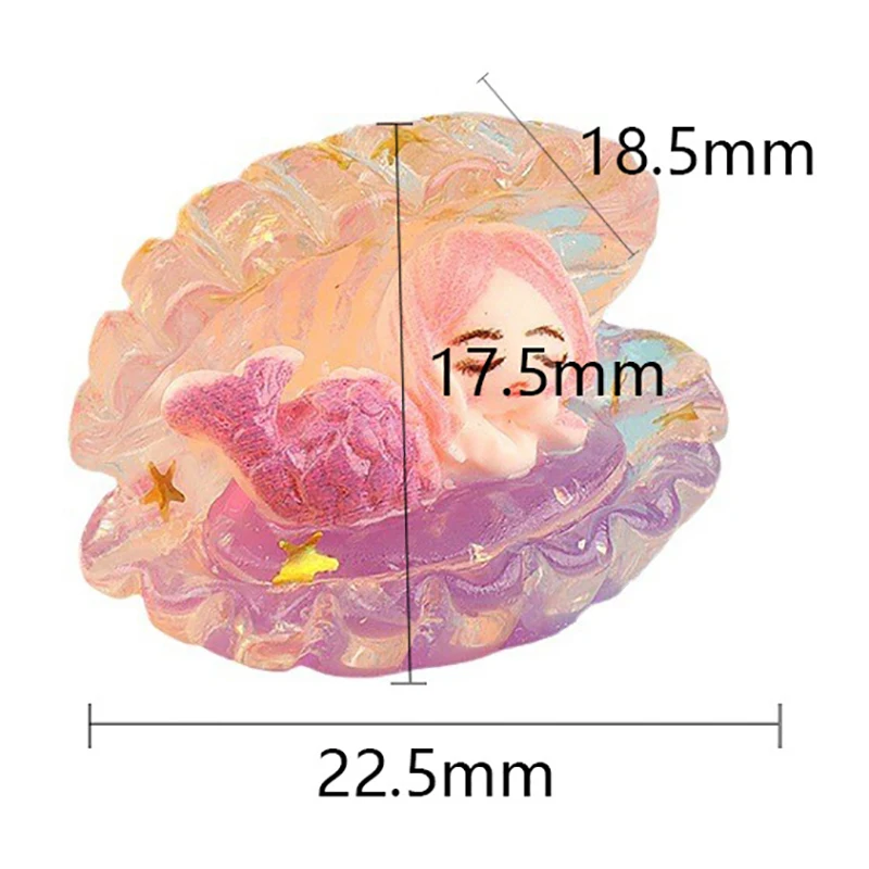 ジュエリー用の発光マーメイドシェル、シミュレートされたキーホルダー、マグネットデコレーション、冷蔵庫用アクセサリー、開口部