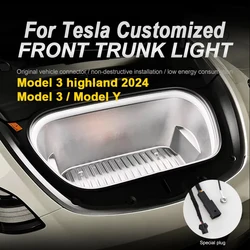 Tira LED para iluminar el maletero delantero, luz Flexible e impermeable de silicona para Tesla Model 3 Y, 12V, bricolaje