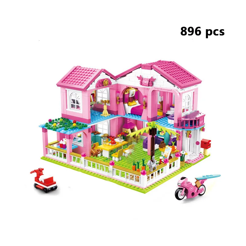 House Villa Architecture Cottage Model Building Blocks Bricks Friends For Girl Beach Hut Modular Home Village Creative City Shop