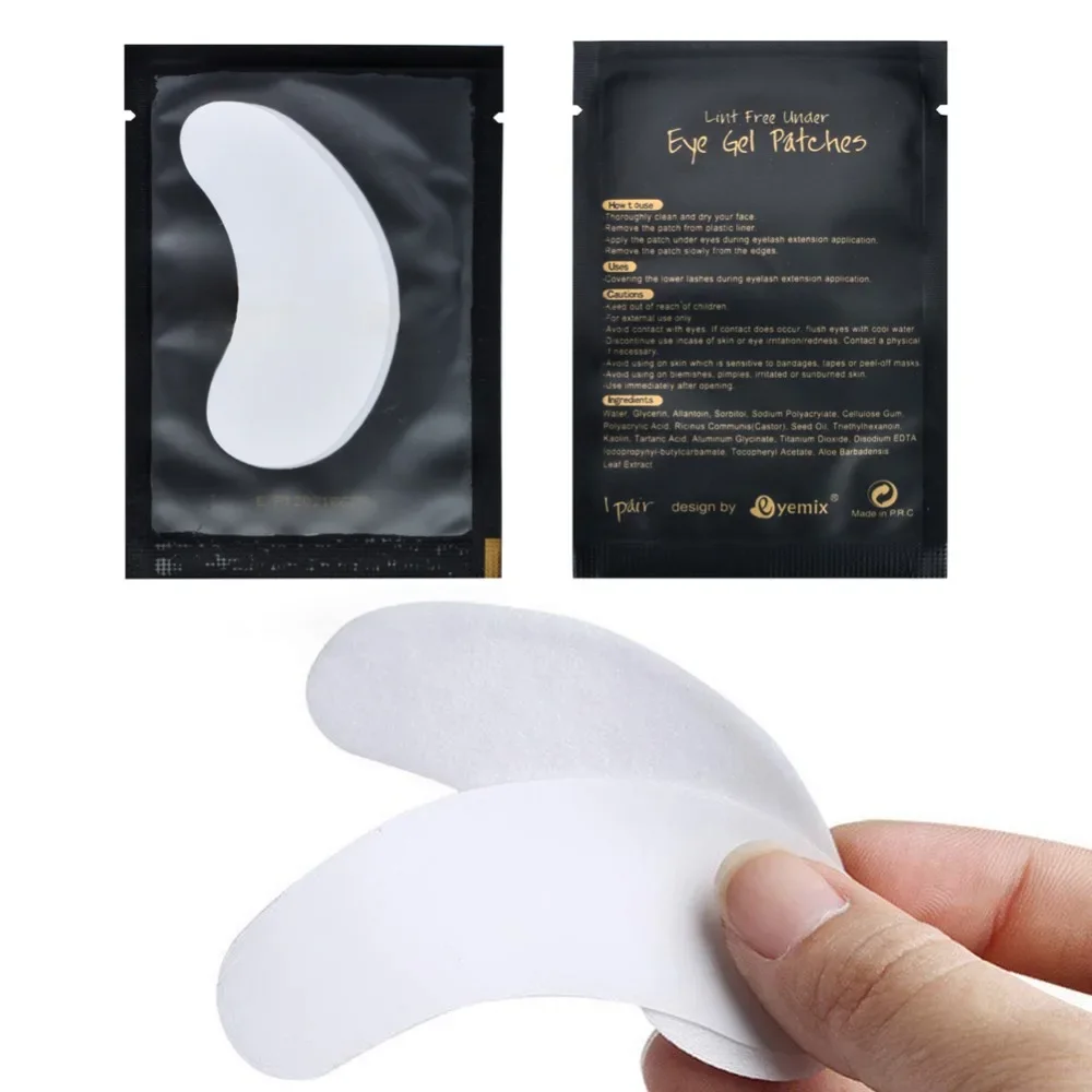 Remendos de papel para extensão de cílios, sem fiapos sob almofadas para os olhos enxertados, adesivos de hidrogel, ferramentas de maquiagem, 50 pares