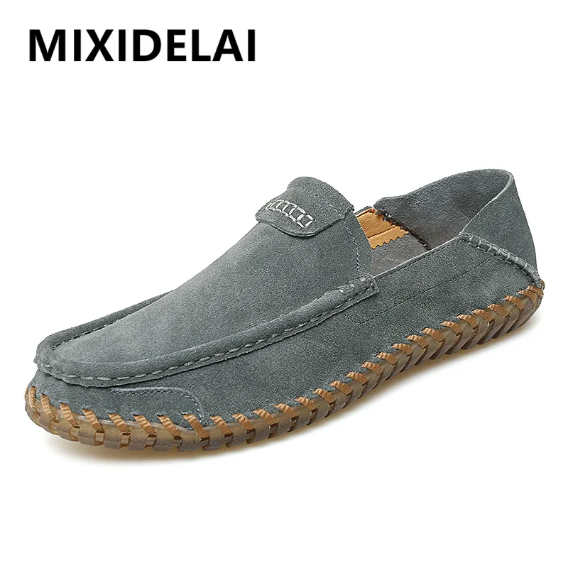 Large Size Fashion Men\'s Driving Shoes High Quality Genuine Leather Loafers Moccasins Men\'s Flats Breathable Casual Boat Shoes