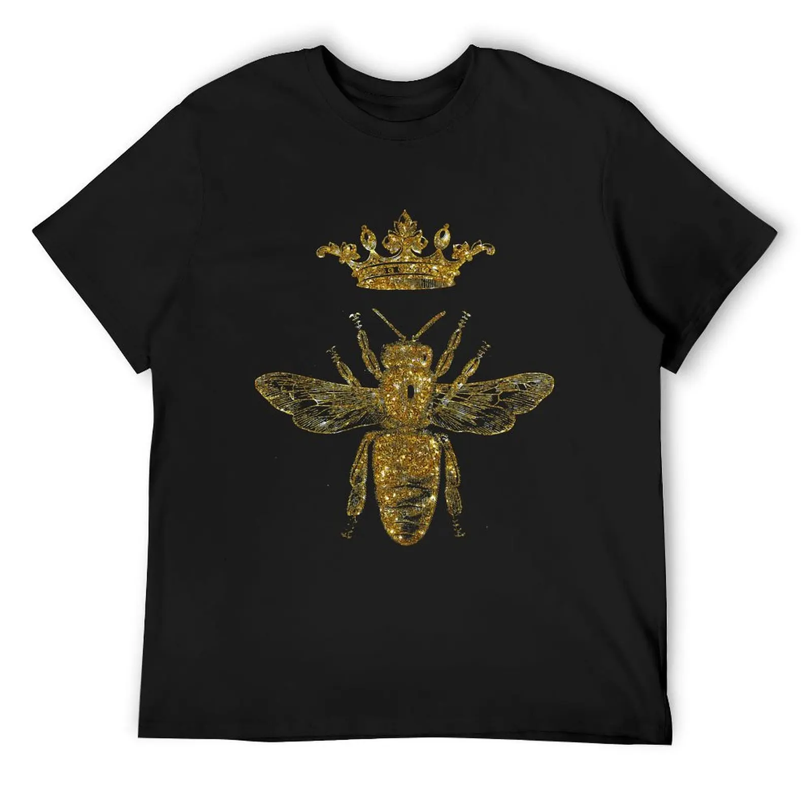 Royal King or Queen Bee Design Hand Drawn Vintage Look Artwork Gold T-Shirt aesthetic clothes mens designer t shirt