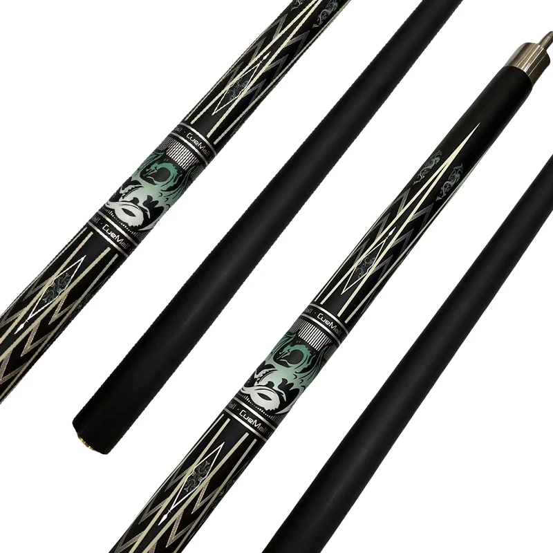 High-Performance Carbon Snooker Cue - Durable Carbon Shaft, Comfortable Maple Handle, Stunning Silver Inlay Design