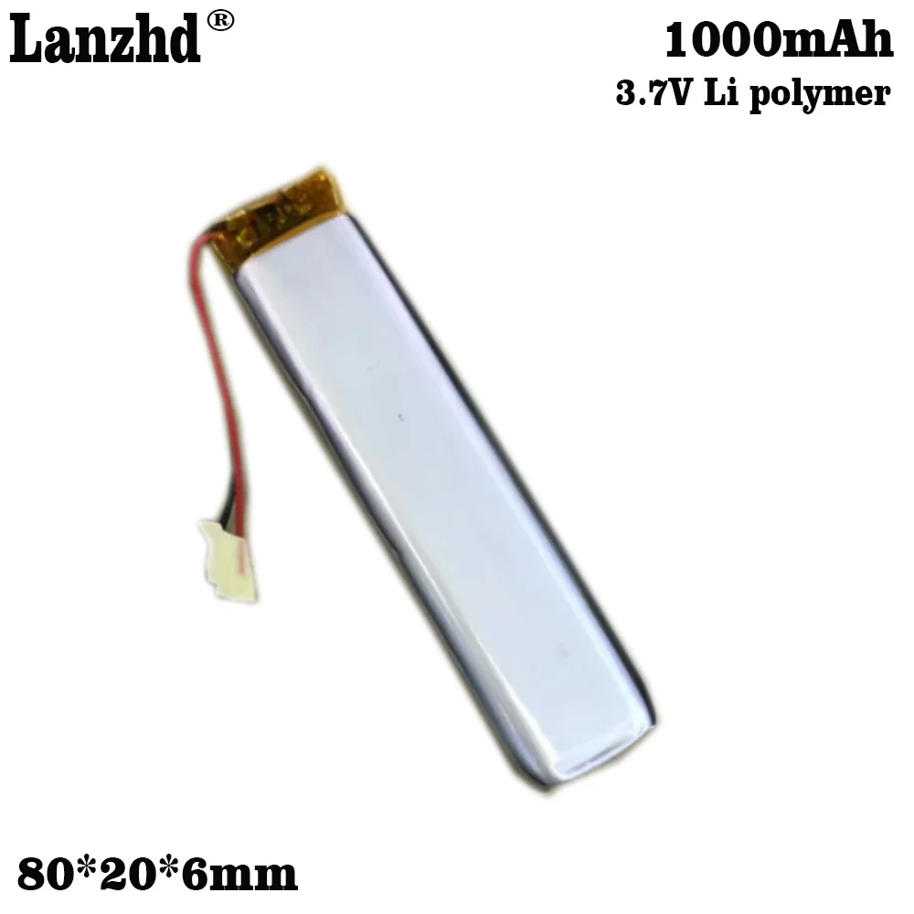 1-10pcs 602080  3.7V 1000mAh Li Lithium polymer Battery with Protection Board For Laser pointer  floodlight Sex products