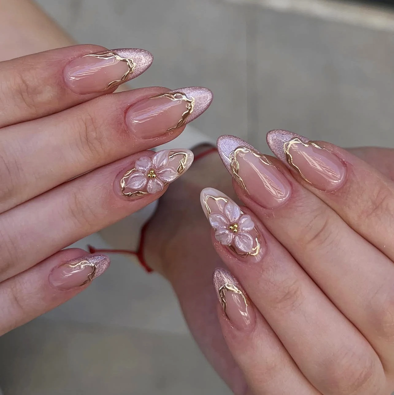 Pressed Flower Frame - 3D flowers fake nails with glossy