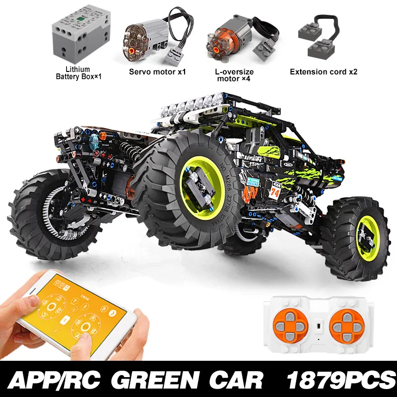 Mould King 18002 Technisches Auto-Spielzeug Das MOC-19517 APP&RC Motorisierte 4WD RC Buggy Modell Baustein-Set Kinder Weihnachtsgeschenk