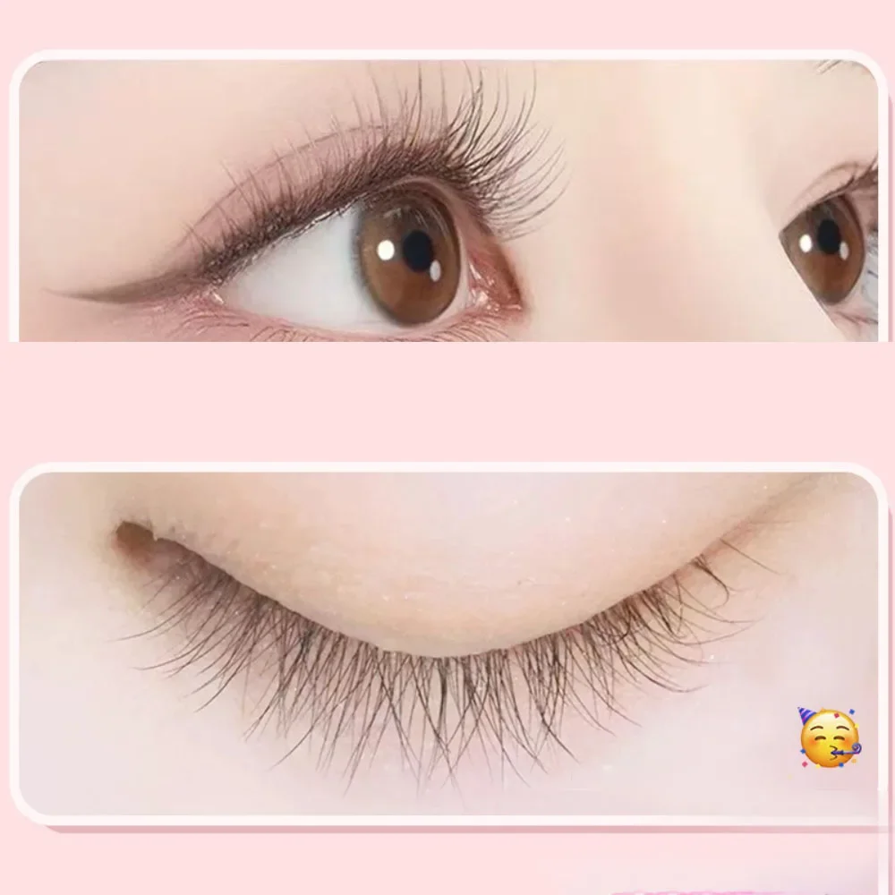 10 Rows Curled False Eyelash Natural Slender Fishtail Fake Eyelash Transparent Stem Individual Lashes Lash Cute Eye Makeup