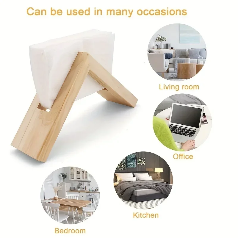 1PC Vertical Tissue Holder Kitchen Wood Paper Holders Storage Accessories Paper Stand Decorative Napkin Holders For Dining Table