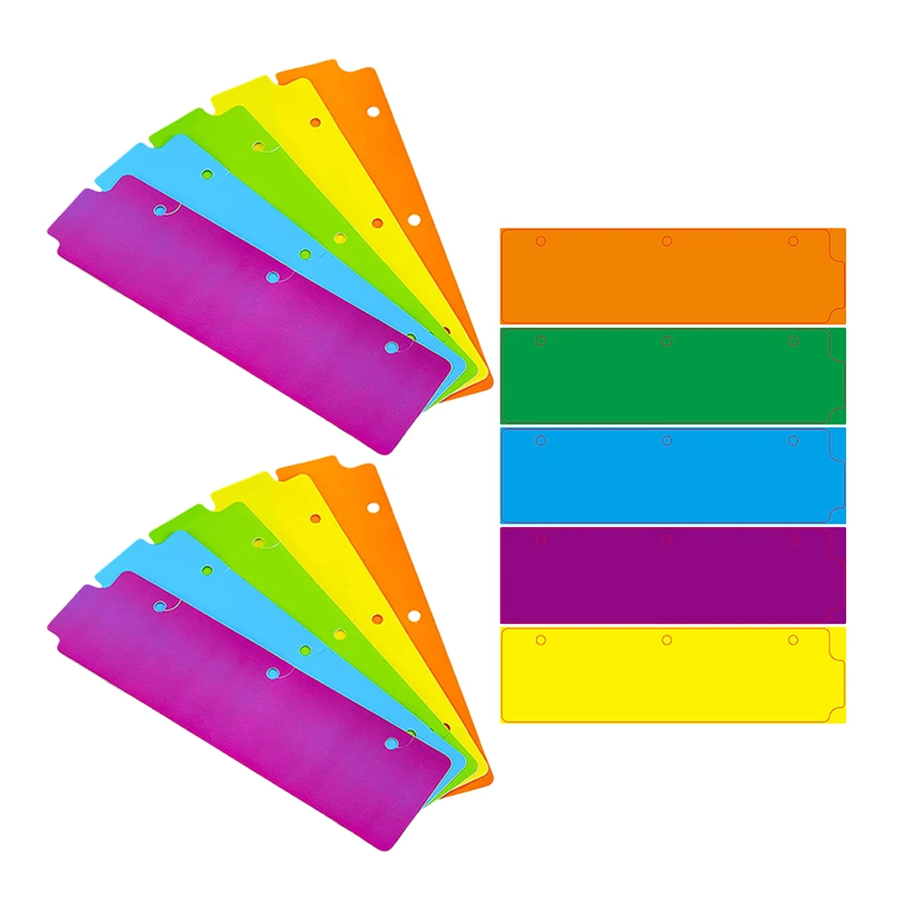 

15pcs Mini ABS Binder Bookmarks Dividers 3 Hole Spiral Notebook Tabs for Students Office Workers Plastic Document Organizers