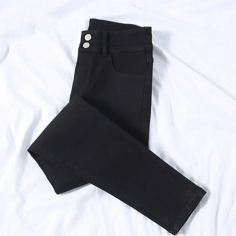 Vintage Skinny Stretch Pencil Jeans Women Casual High Waist Streetwear Denim Pants Spring Fall Vaqueros Korean Kot Pantolon New