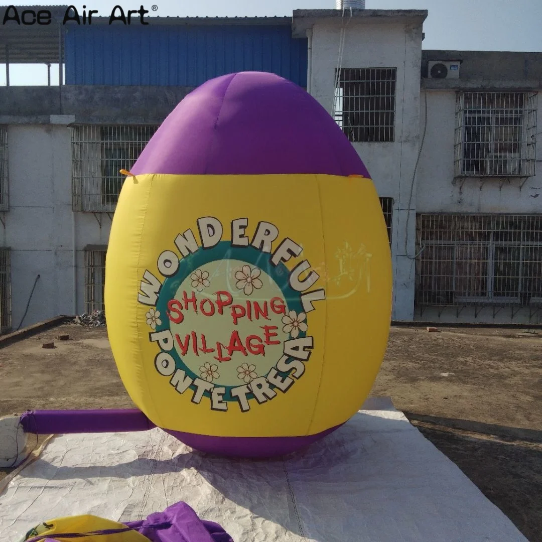 Huevos de Pascua inflables, decoraciones inflables de patio de vacaciones de Pascua de color amarillo gigante para fiesta de Pascua y exhibición de jardín