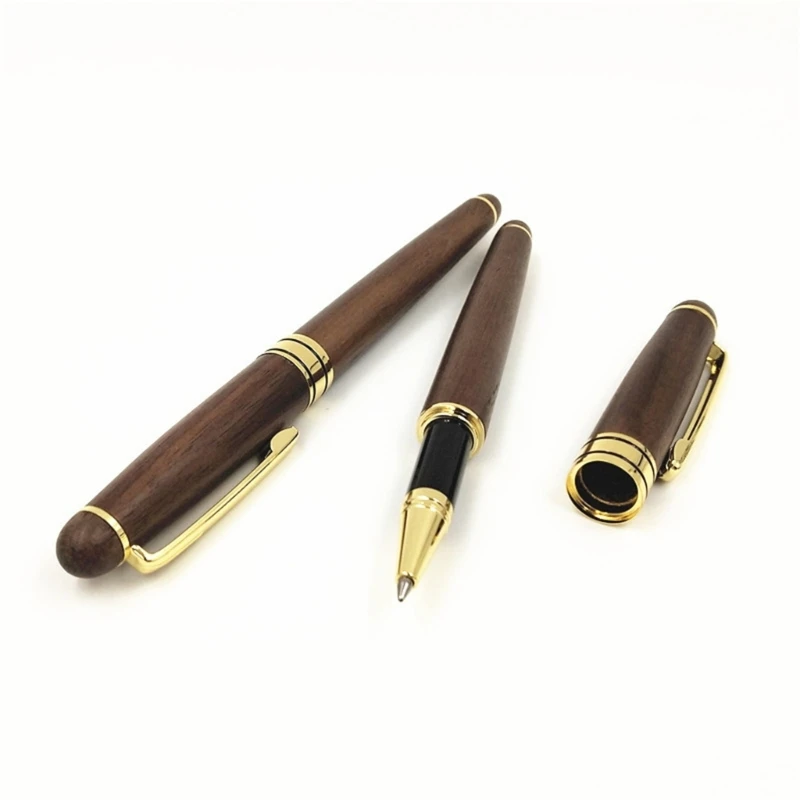 Gel Ink Pen Walnut Neutral Pens 0.5mm Fine Point Signature Pens Smooth Writing School Office Supplies for Journaling