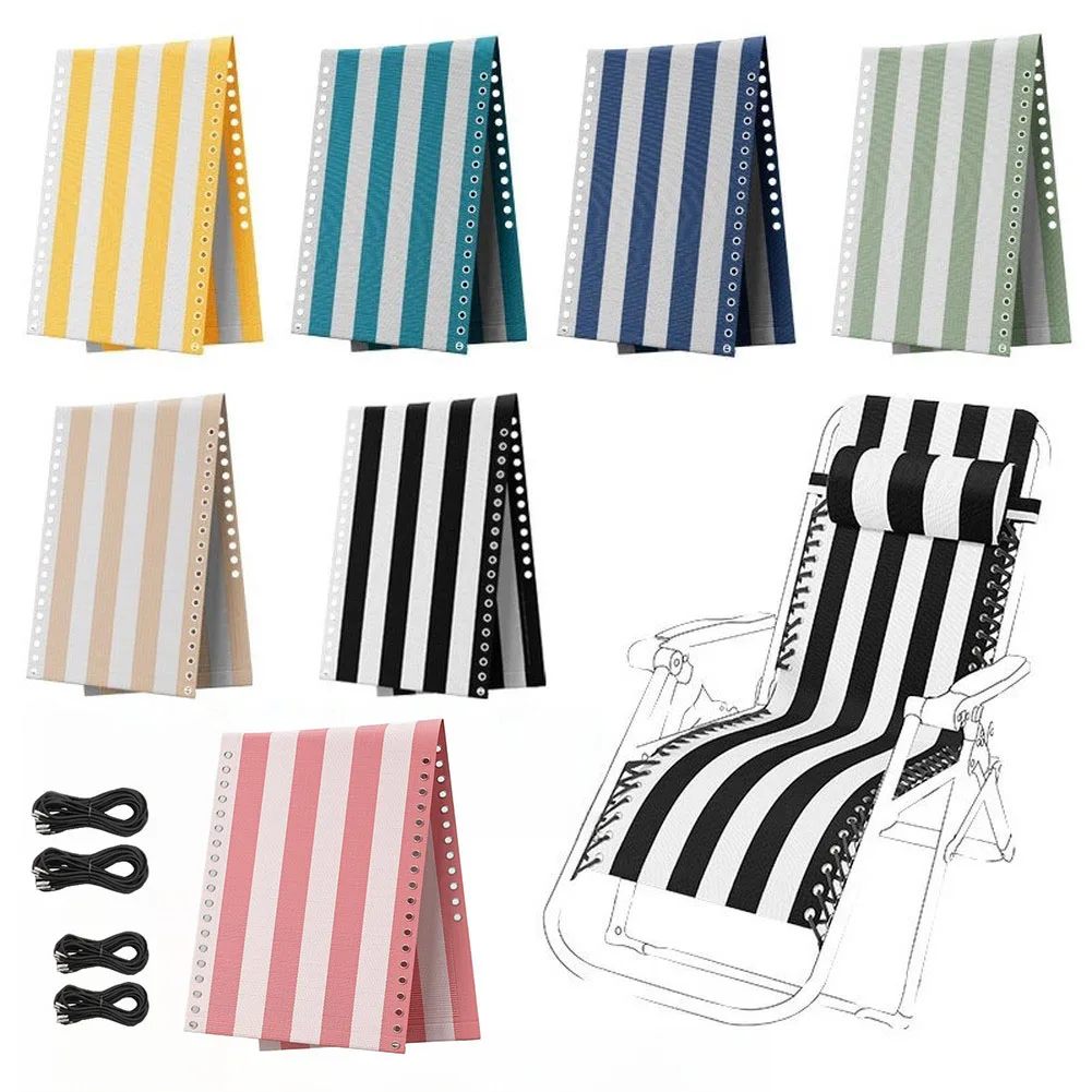 For Zero-Gravity Chair Replacement Fabric Cloth 160x52cm Sun Lounger Garden Chairs Reclining Patio Chairs Stripe Fabric