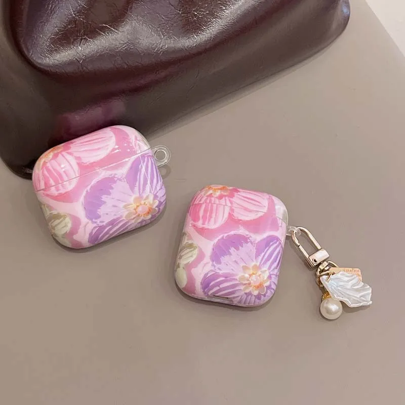 Fantasy Purple Pearl Silicone Cases for Apple Airpods 1 2 3 4 Wireless Earphone Cover for Apple Air Pods Pro Charging Box Bags