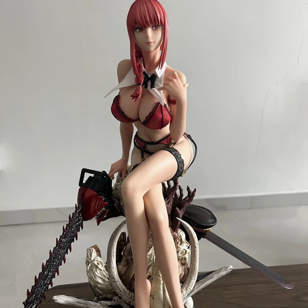 

47cm Machima chainsaw Sitting Beautiful Girl GK Statue Anime Handmade Action Figures Desktop Case Decoration Ornament Gift