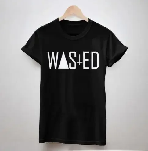 WASTED YOUTH Letters Print Women Tshirt Cotton Casual Shirt For Lady Funny White Black Top Tee Big Size 2024 y2k top women