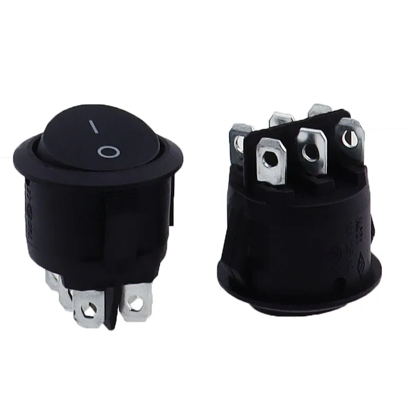 1PCS KCD1-206 23mm Round Rocker Switches 3 Position 6 PIN ON-OFF-ON Rocker Switch 10A 125VAC