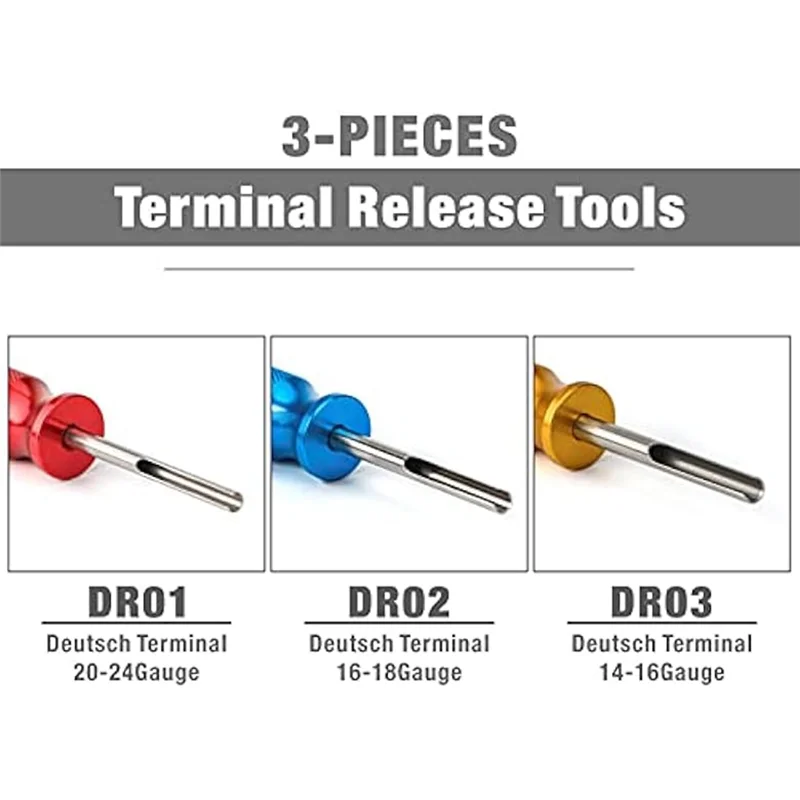 

PORK-For Deutsch Solid Contacts Contact Removal Tools Automotive Aftermarket Service Kit Connector Plug Pin Remover