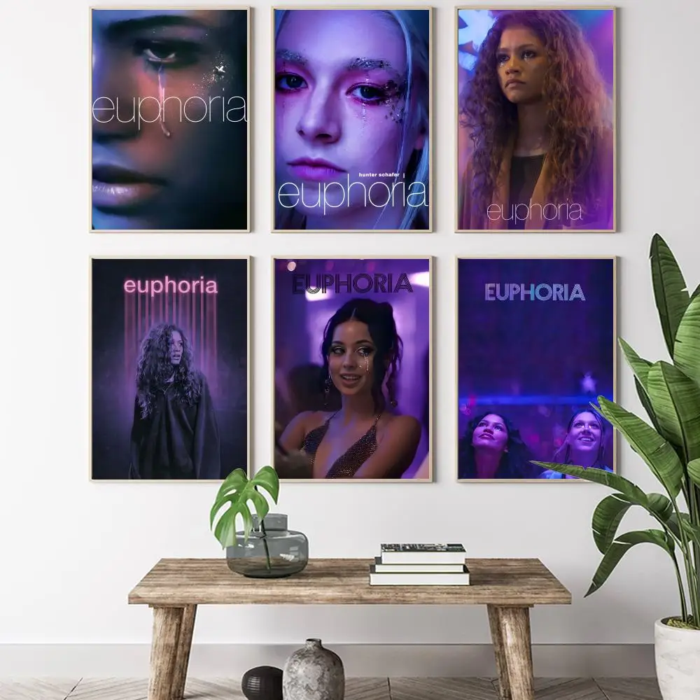 E_Euphoria المسلسل التلفزيوني اللوحة الخط صور غرفة نوم المنزل الجدار الداخلي الديكور اللوحة قماش المشارك جدارية فنية