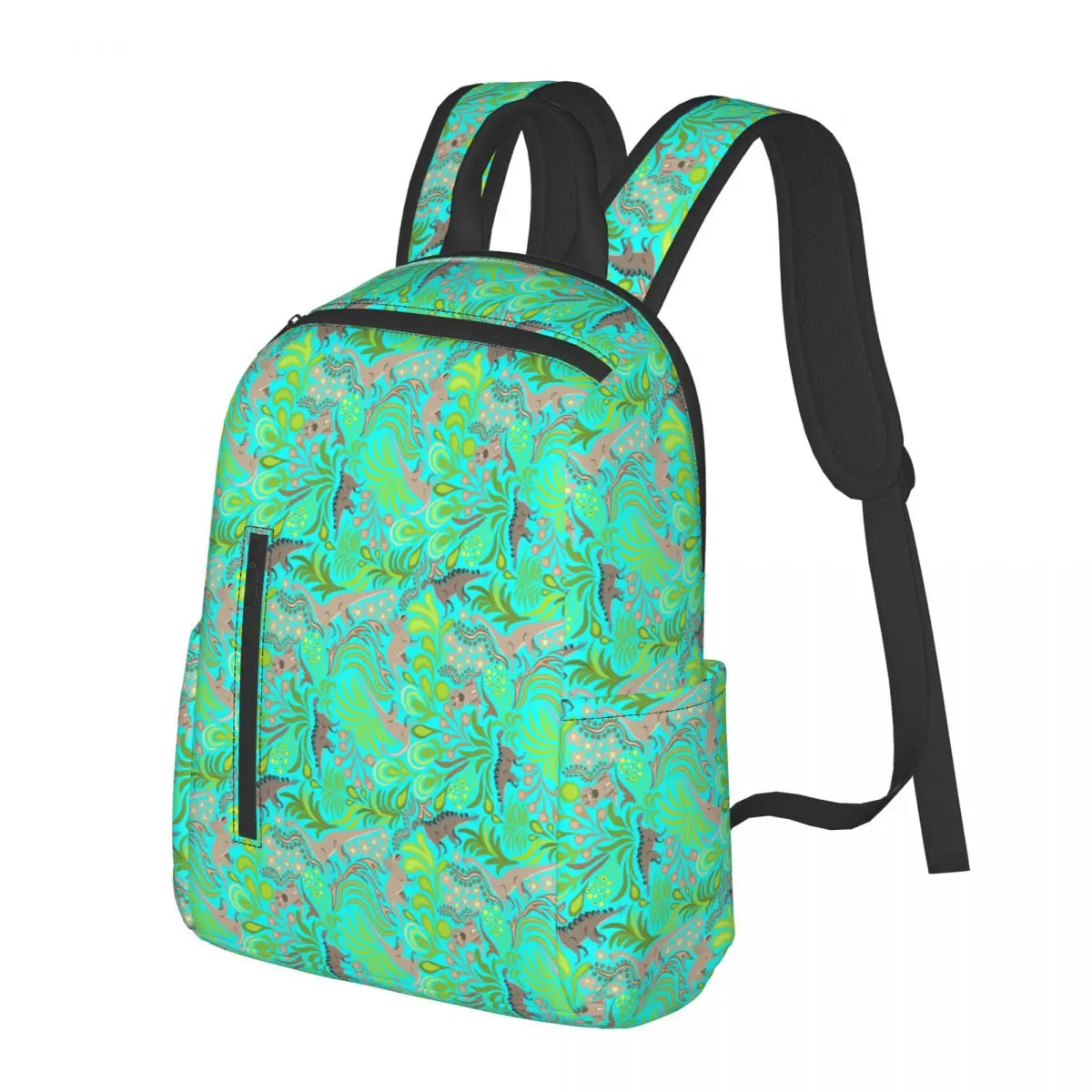 

Dinosaurs With Green Plants Student Backpack School Bag Hiking Travel Daypack for Men Women Bookbag Shoulder Bags