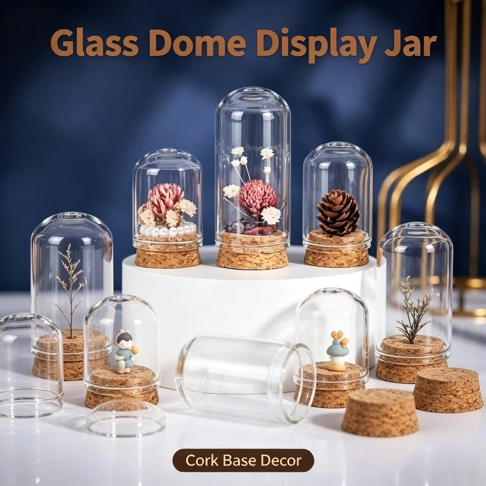 24PCS Glass Cloche Dome Wedding Decoration Bottle Cork Stopper Message Vial Candy Container Party Favor Display Ornament
