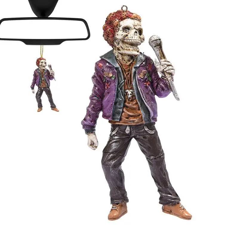 Estatuetas de esqueleto legal, banda de rock, estátuas de músico, figuras de concerto assustadoras, festa de músico, decoração de esqueleto para salas de jogos