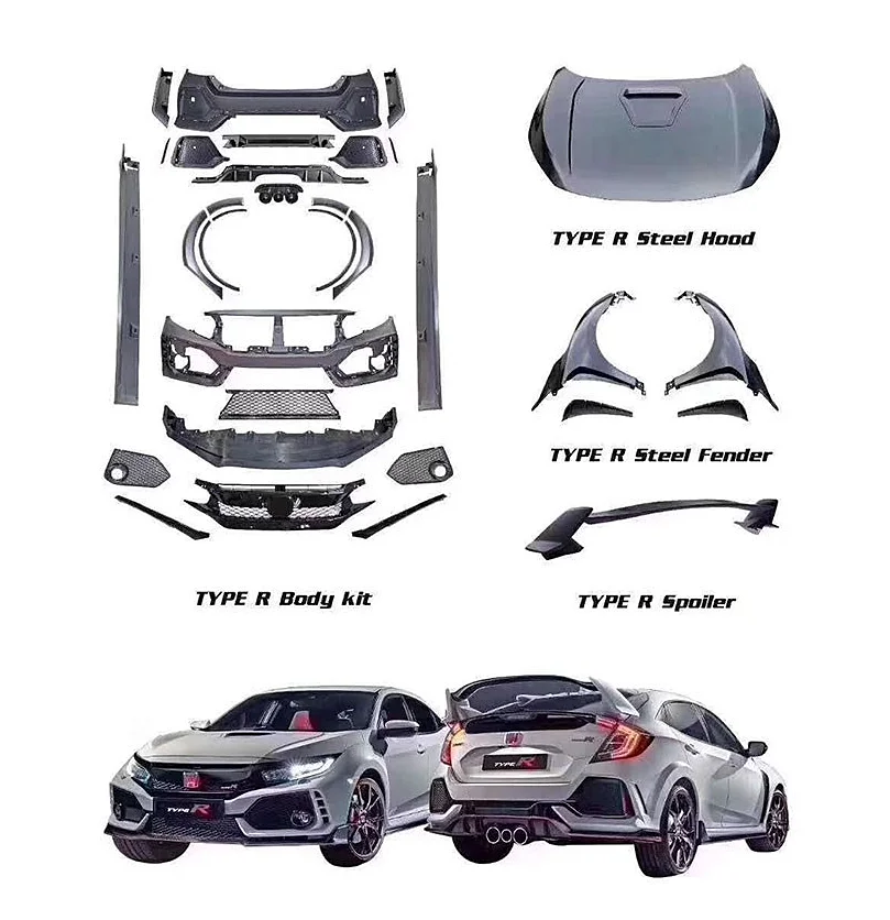 Honda Civic Accessories Car Bumpers Body Kits For Honda Civic FK7 2016-2020 Upgrade Honda Civic FK8 Type R Body Kits