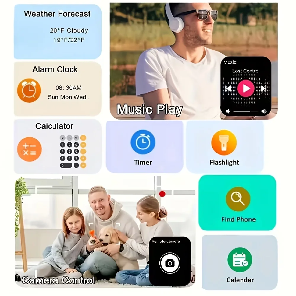 KESHUYOU 2026 New Smart Watch Bluetooth Call Message Alert Music Player Heart Rate Monitor Pedometer Smart Watch for Android IOS