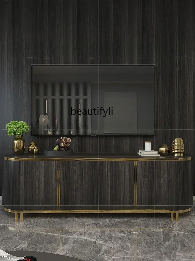 

PP Italian TV cabinet coffee table American light luxury living room floor cabinet Nordic bedroom storage side cabinet