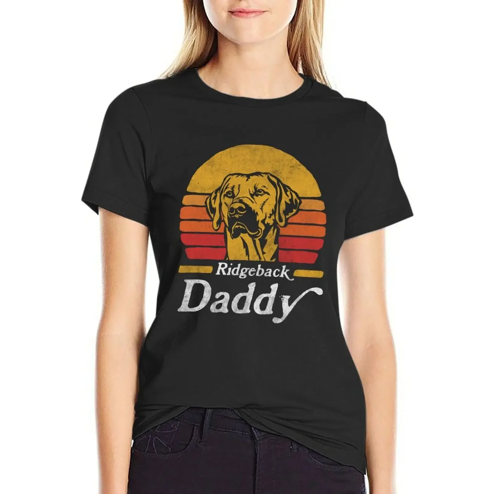 

Retro Vintage Rhodesian Ridgeback Daddy T-Shirt sweat cute tops summer clothes summer clothes for Women