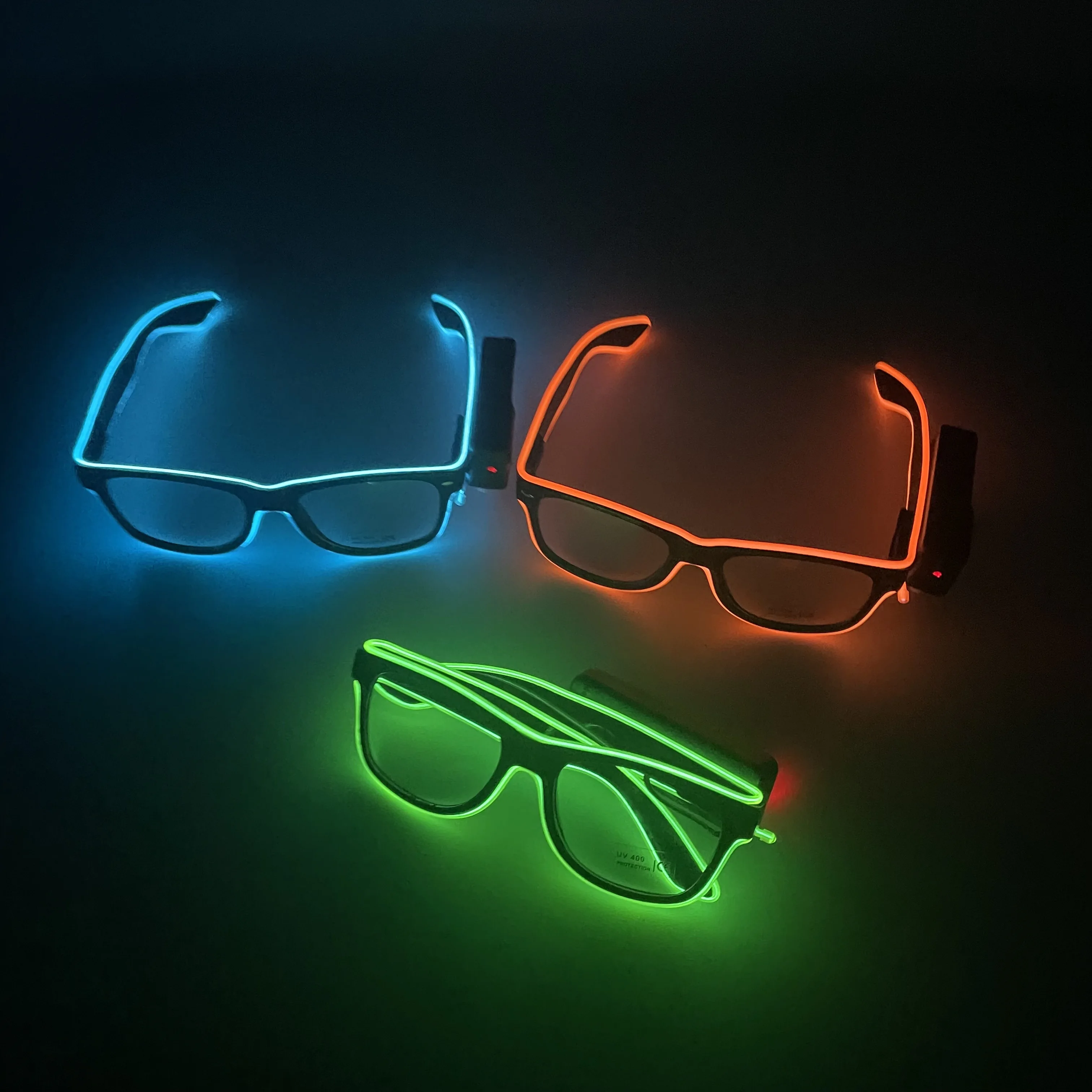 multiple colors glowing glasses Night club light up accessories Flashing luminous glasses for DJ music show dance props