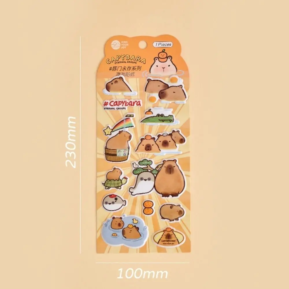 Cartoon Kawaii Capybara Stickers Cute DIY 3D Foam Sticker Pretty Journal Bubble Sticker Kids