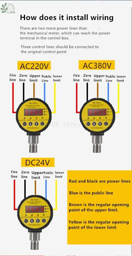 Digital Shock Resistant Magnetically Assisted Contact Water Pressure Gauge 0-1.6/0.6/40 MPa Vacuum Meter Controller