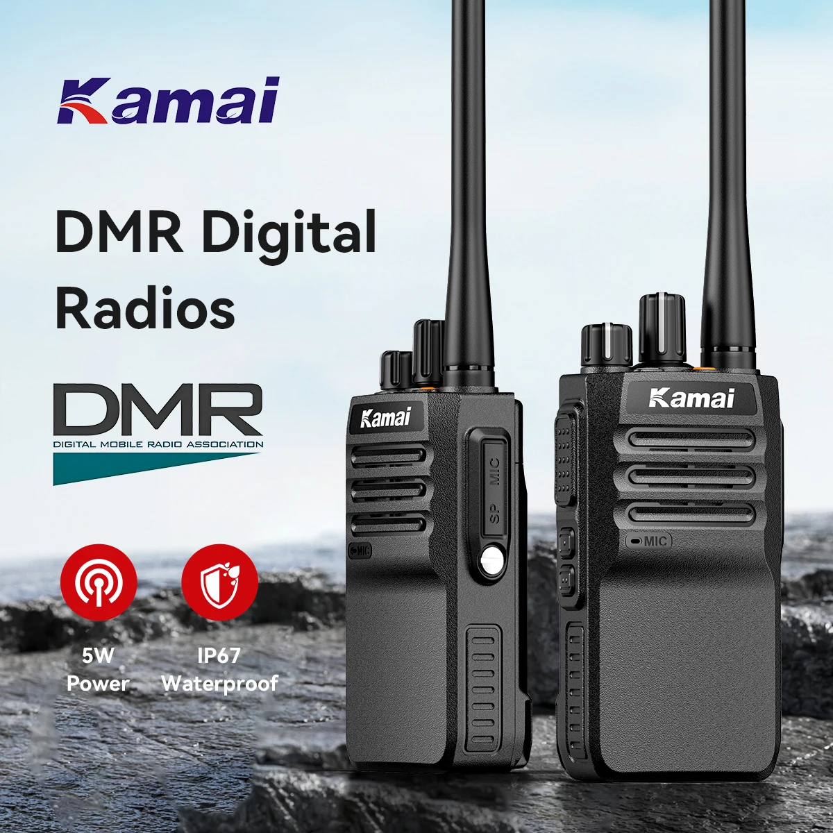 KAMAI DR6500 Digital Walkie Talkie DMR Encryption AES128 AES256 Two Way Radio Long Range Professional DMR Radio Amateur Portable