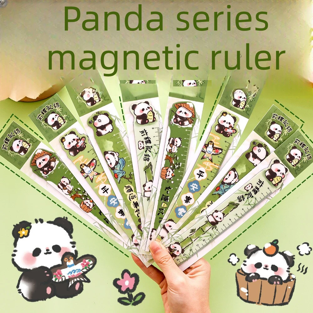 لطيف الباندا المغناطيسي المرجعية حاكم طالب الإبداعية مرنة حاكم 15 سنتيمتر الكرتون الأرنب الدب كابيبارا المغناطيسي مسطرة مستقيمة