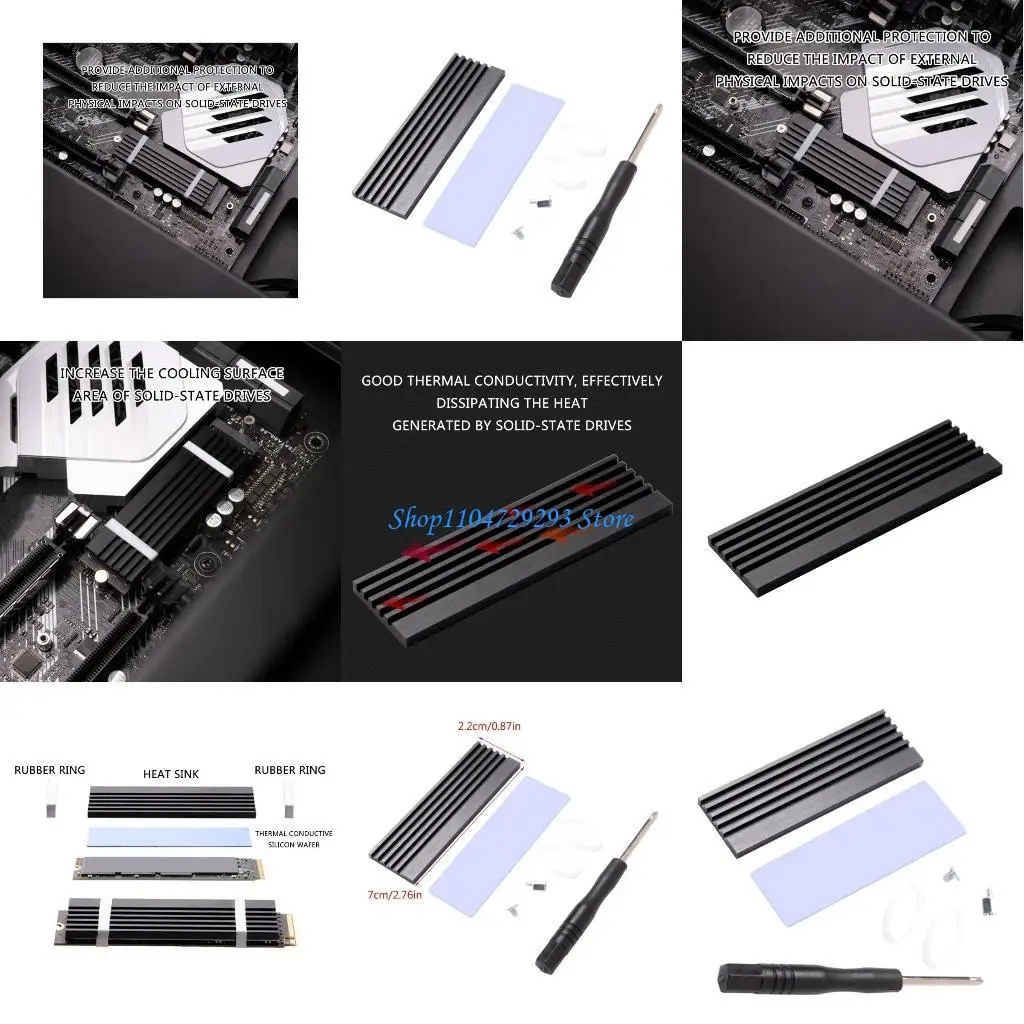 

Y2GD Практическая M.2 NVME SSD SSD HEATSINK M.2 2280 SSD Охладители радиатора Оптимизируйте удаление тепла для стабильной работы