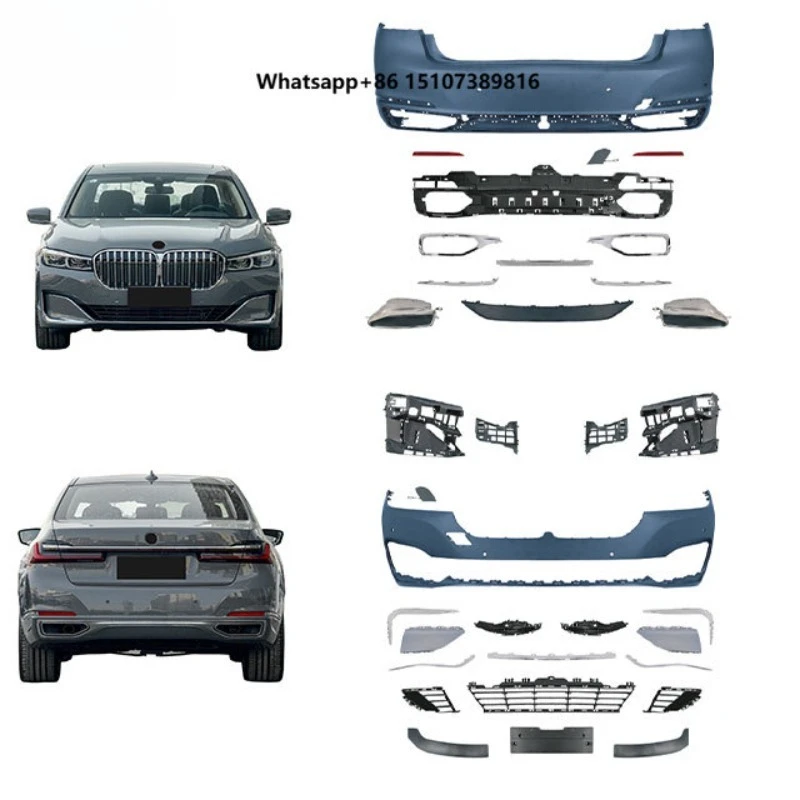 

New Full Body Kit with Clips Front Rear Bumper Grille for 7 Series G12 20-22 Sport to Executive Style