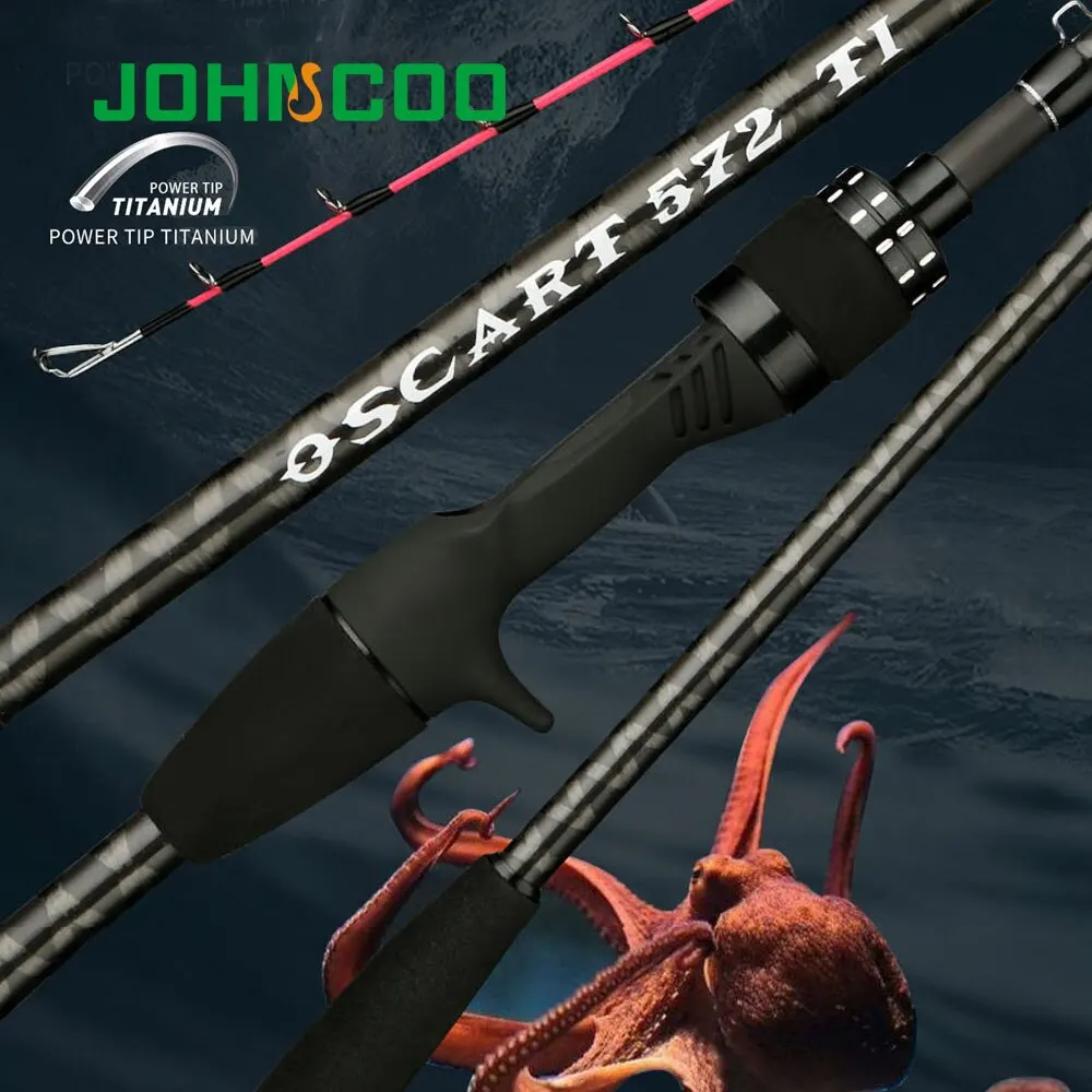 Johncoo Fishing Rod for Casting Jigging Rod 1.7m M ML Jigging Rod Powerful Titanium Tip Rubber Tail Octopus Boat Rod